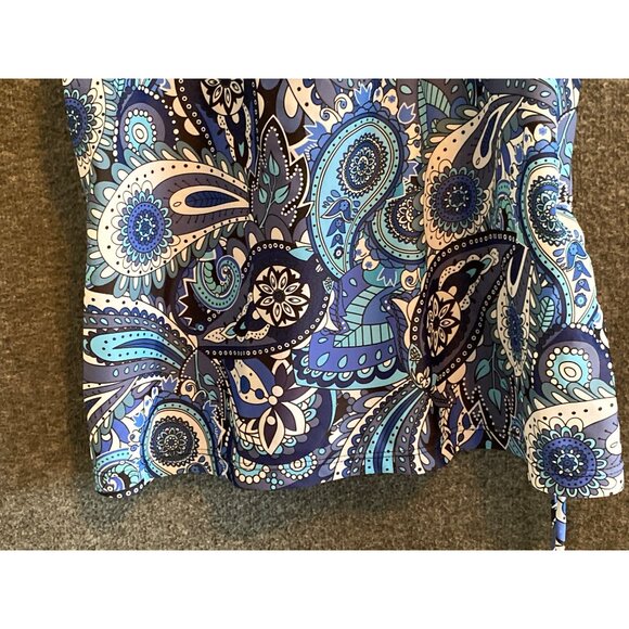 Womens XL Blue Paisley Print Tankini Top With Adjustable Straps & Tummy Control - Picture 7 of 11